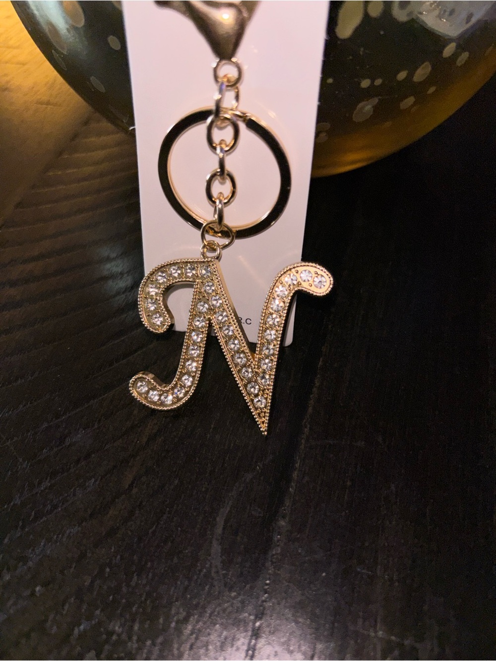 ✨ Charm/Keychain- Bling Rhinestone Initial "N” Bag Charm ✨